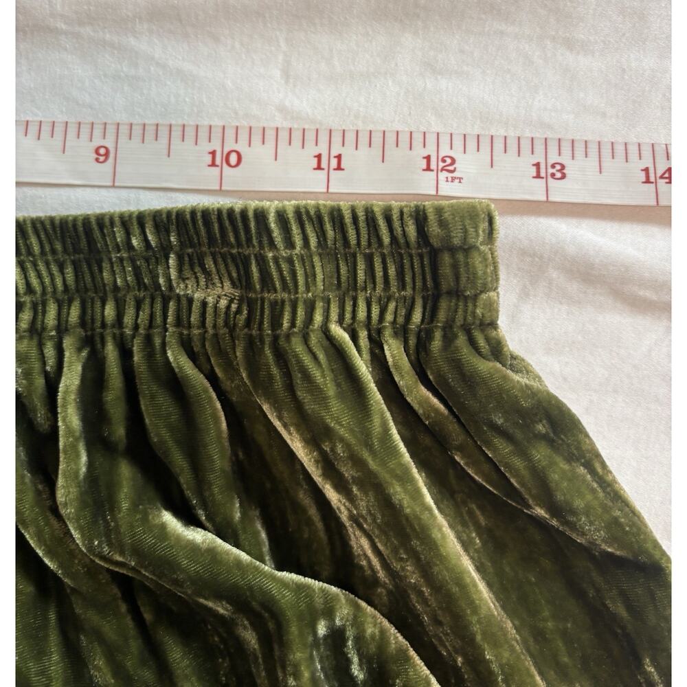Vintage 111 State Silk Blend Velour Maxi Skirt Olive Green Whimsigoth Size Small - Picture 6 of 7